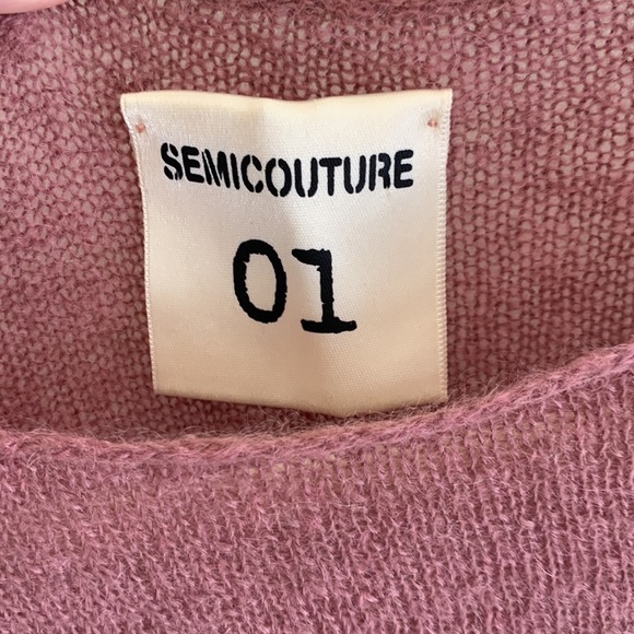 Semicouture mauve Italian mohair sweater top M - Picture 3 of 12